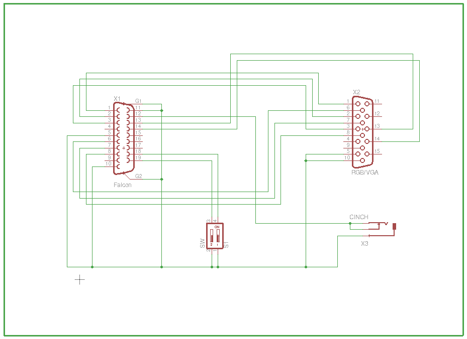 Schema Atari Falcon VGA adapteru