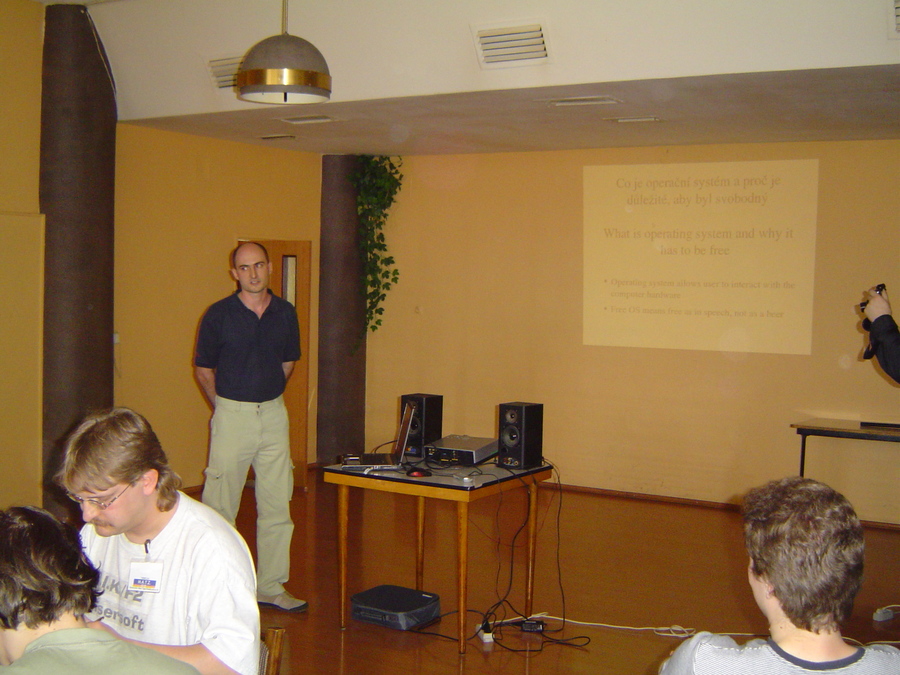 Petr Stehlik and his presentation of free software