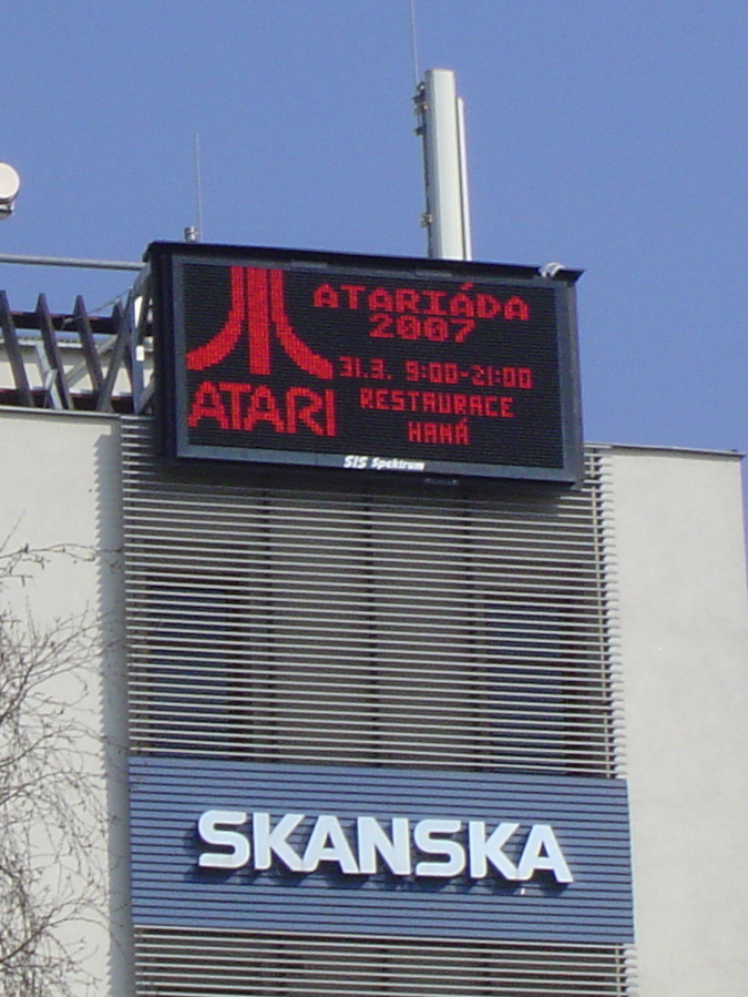 Large ad board with Atariada sign