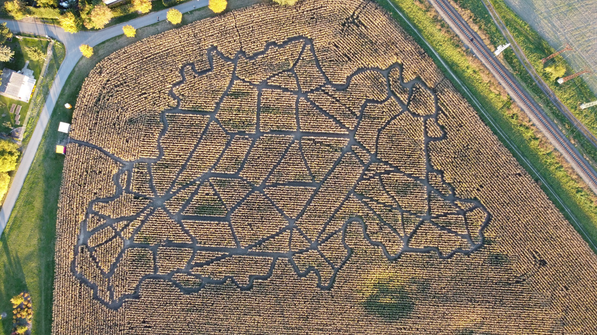 Kukuricne bludiste v Olomouci - mapa Belgie
